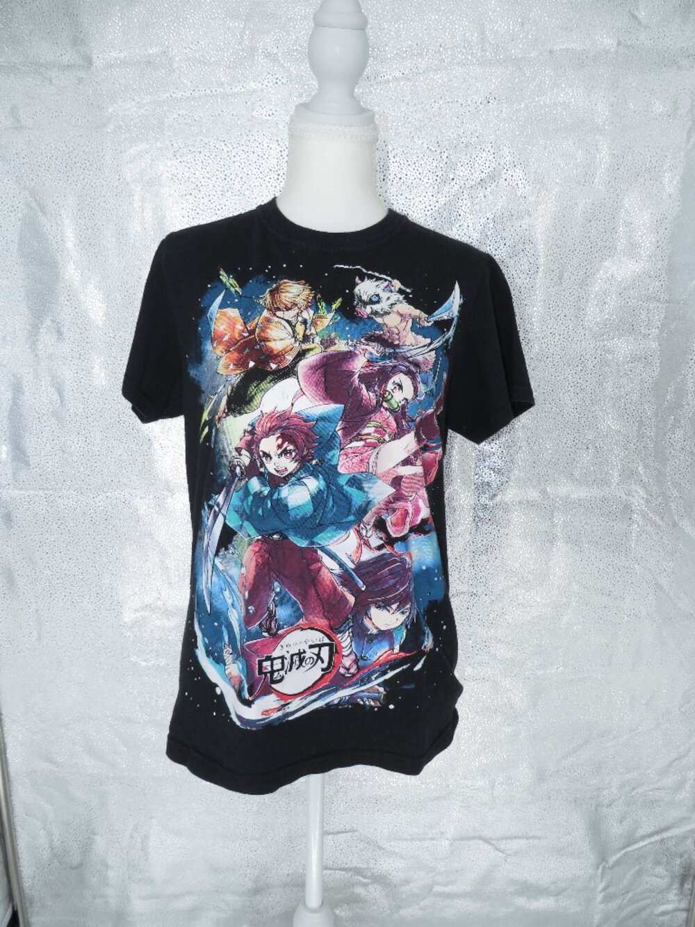Demon Slayer Anime Graphic Tee Vibrant Multicolor Print, Unisex Streetwear Small